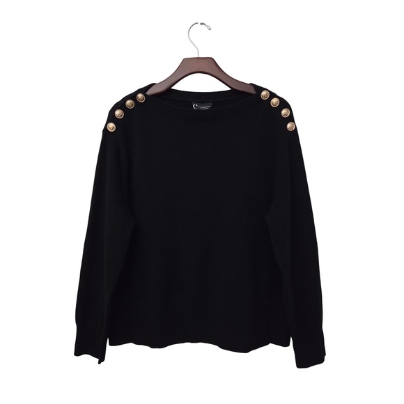 C by Bloomingdale's Sweaters - C by Bloomingdale's Cashmere Button Sweater Womens XS Black NWT $218 V11567